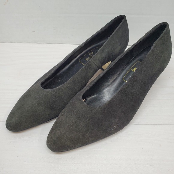 The Touch of Nina Shoes - The Touch Of NINA Black Suede Leather Classic Evening Dress Heel Pump Size 6 M